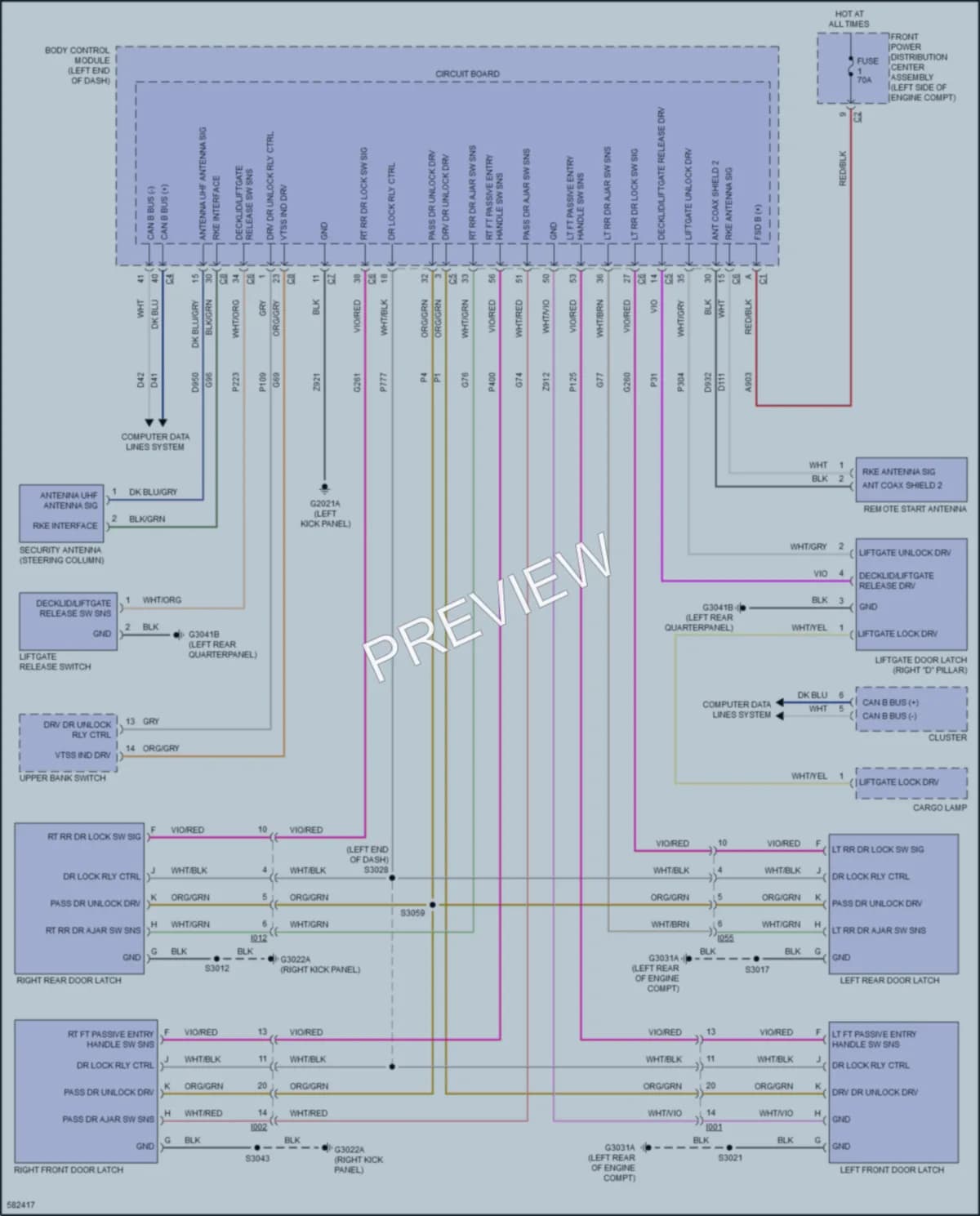 2020 Fiat 500L Anti Theft wiring diagram preview