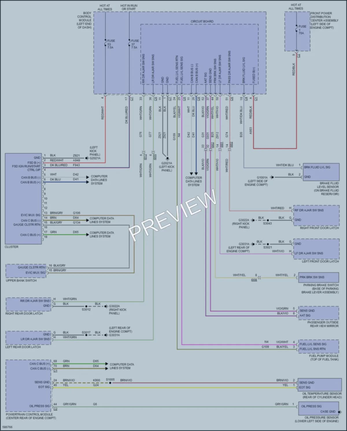 2020 Fiat 500L Instrument Cluster wiring diagram preview