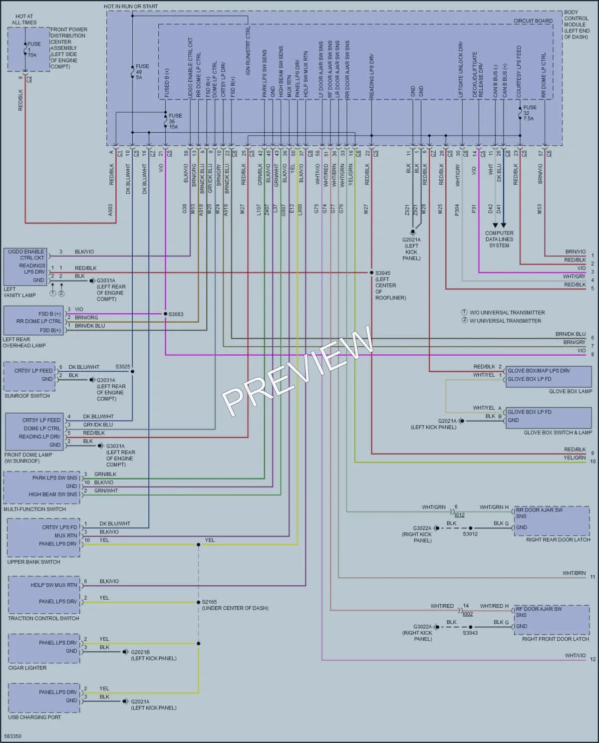 2020 Fiat 500L Interior Lights wiring diagram preview