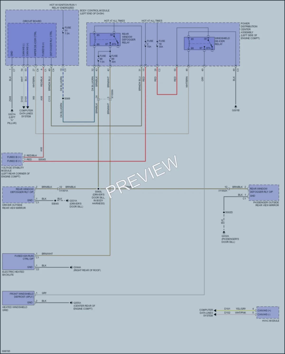 2020 Fiat 500X Defoggers wiring diagram preview