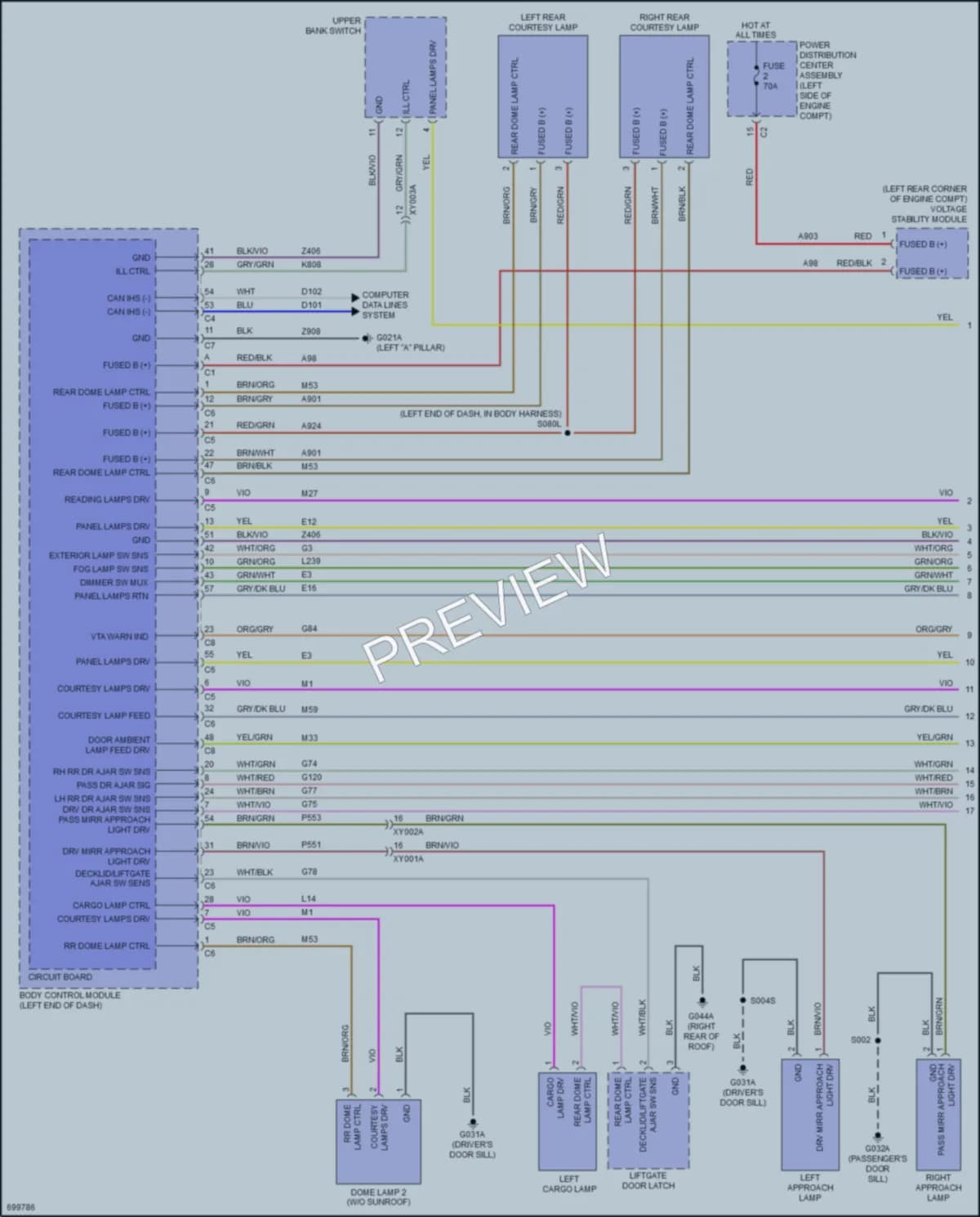 2020 Fiat 500X Interior Lights wiring diagram preview
