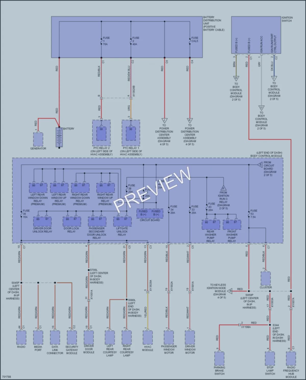 2020 Fiat 500X Power Distribution wiring diagram preview