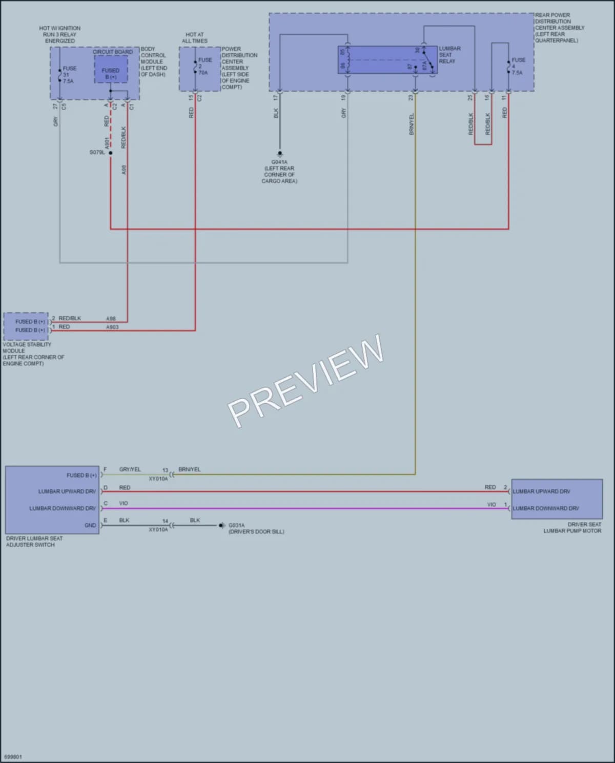 2020 Fiat 500X Power Seats wiring diagram preview