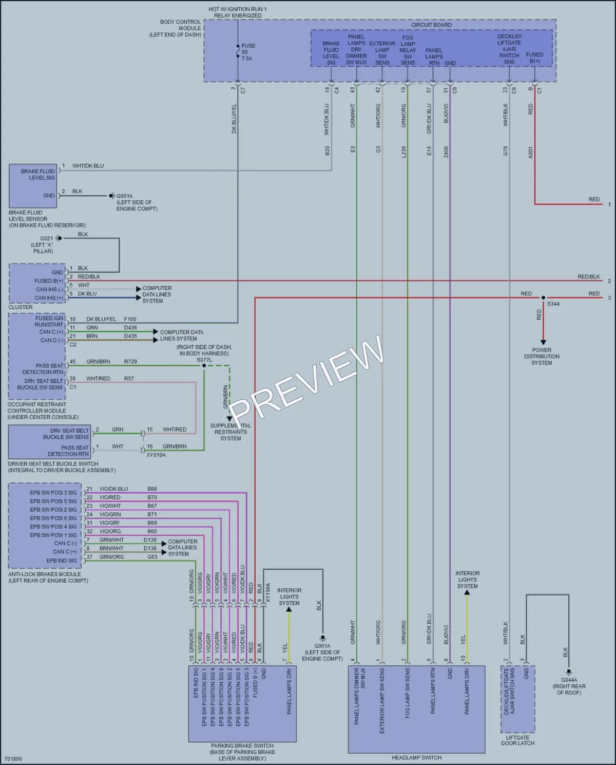2020 Fiat 500X Warning Systems wiring diagram preview