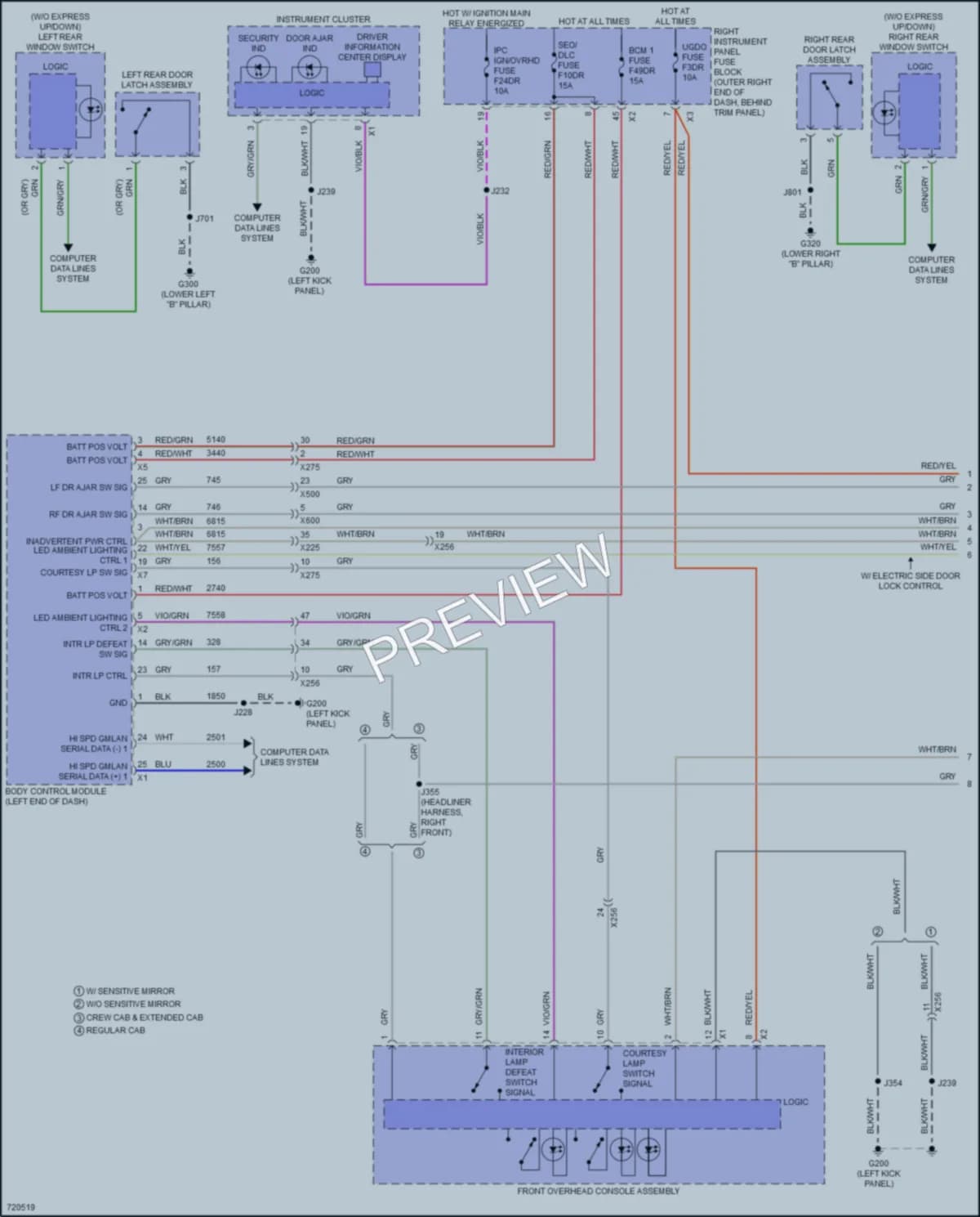 2020 GMC 1500Sierra Interior Lights wiring diagram preview