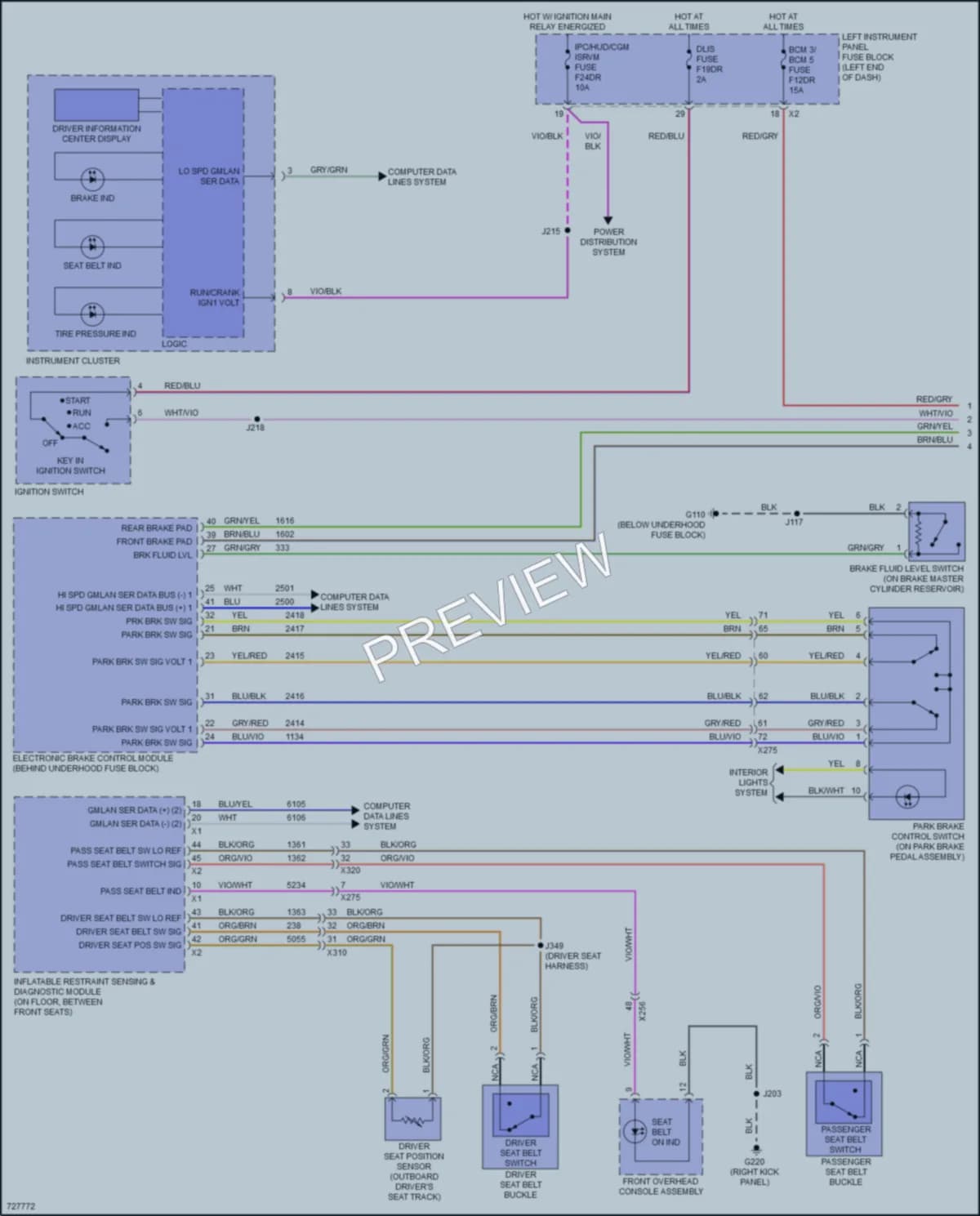 2020 GMC 2500HDSierra Warning Systems wiring diagram preview