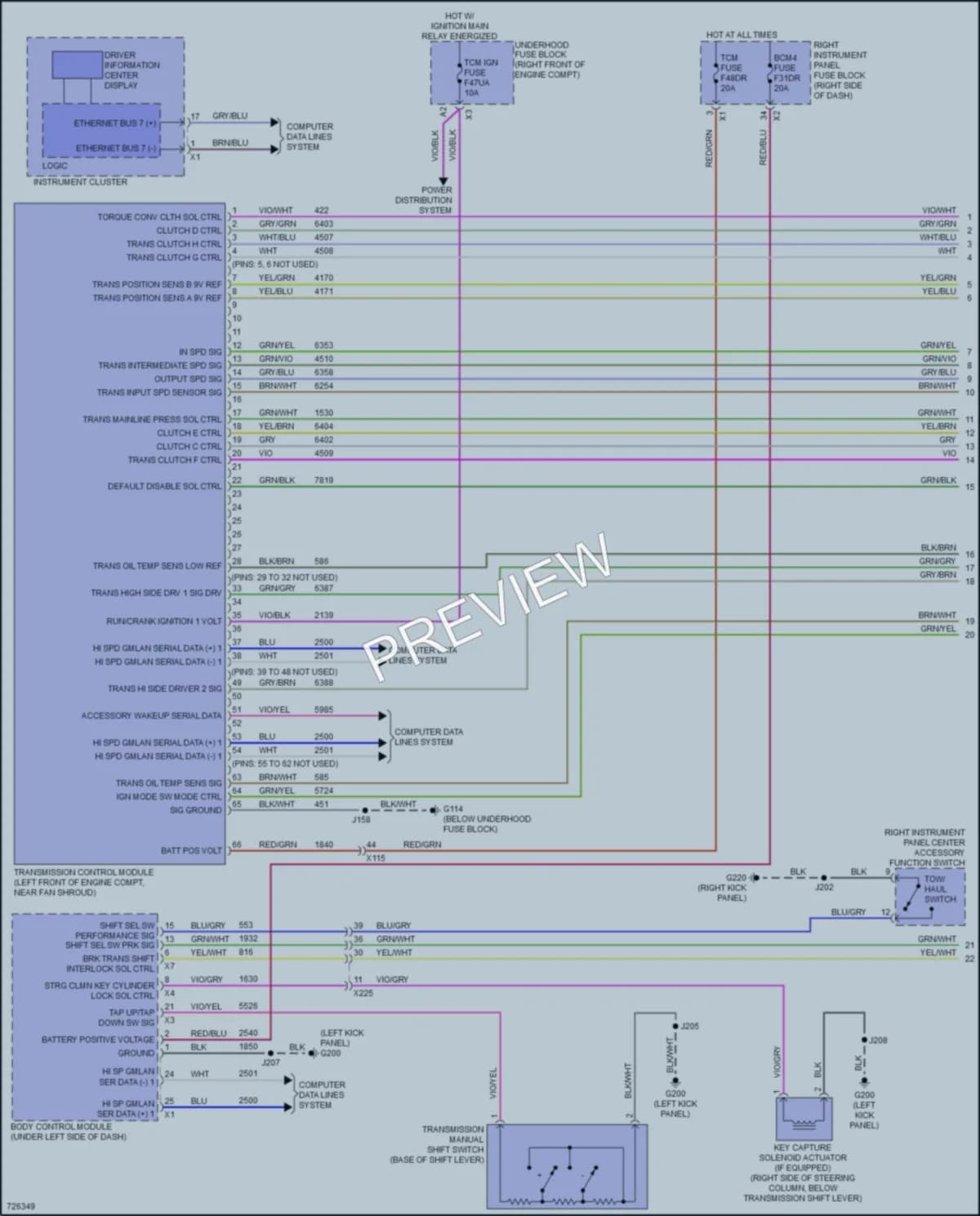 2020 GMC 2500HDSierraDenali Transmission wiring diagram preview