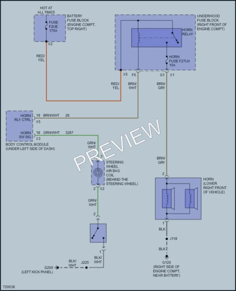 2020 GMC 3500HDSierra Horn wiring diagram preview