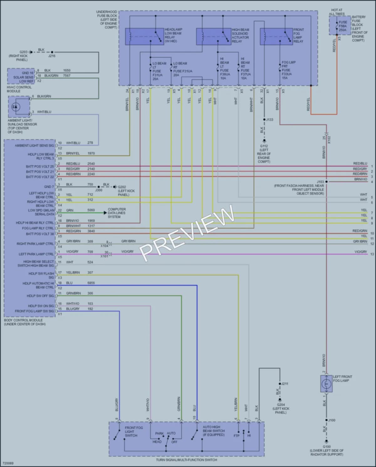 2020 GMC Acadia Headlights wiring diagram preview