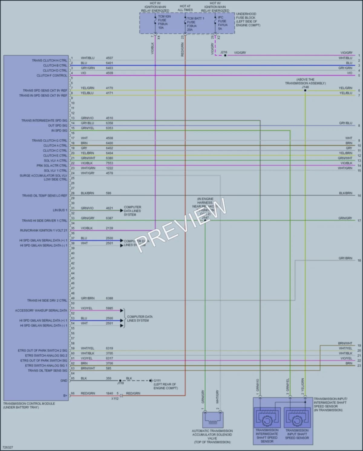 2020 GMC Acadia Transmission wiring diagram preview