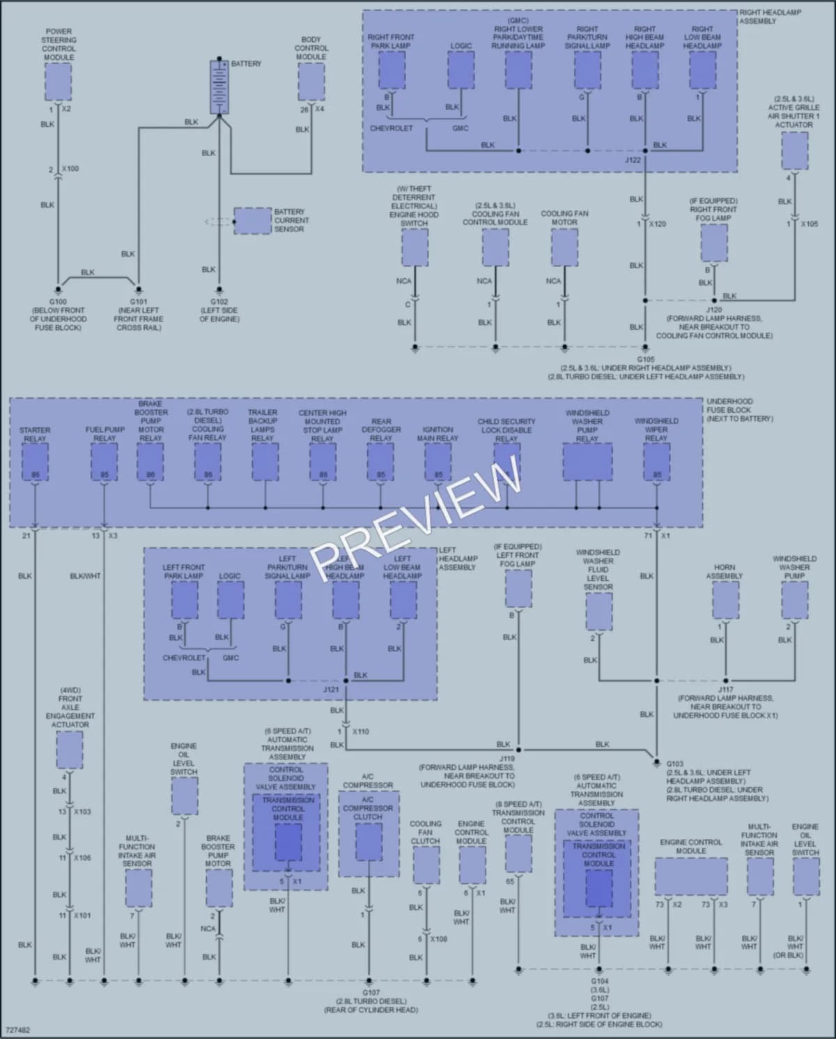 2020 GMC CanyonDenali Ground Distribution wiring diagram preview