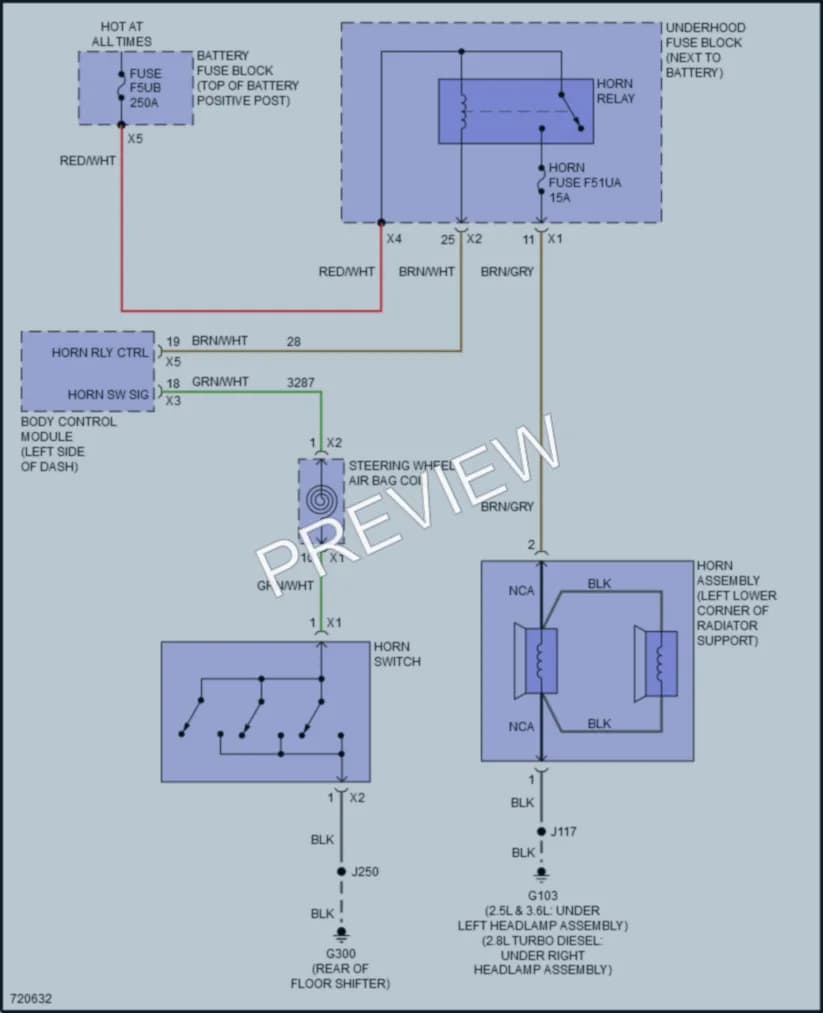 2020 GMC CanyonDenali Horn wiring diagram preview