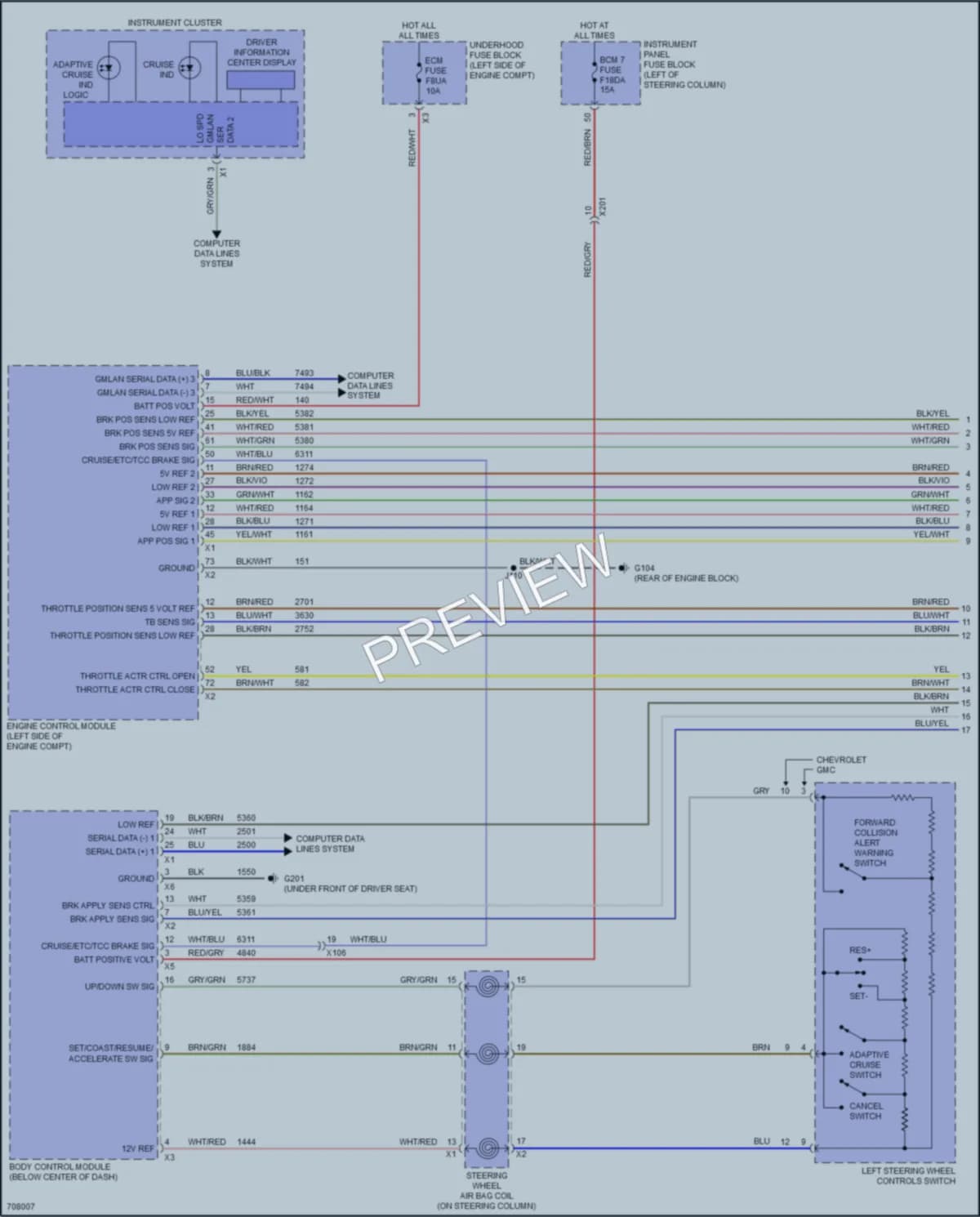 2020 GMC Terrain Cruise Control wiring diagram preview