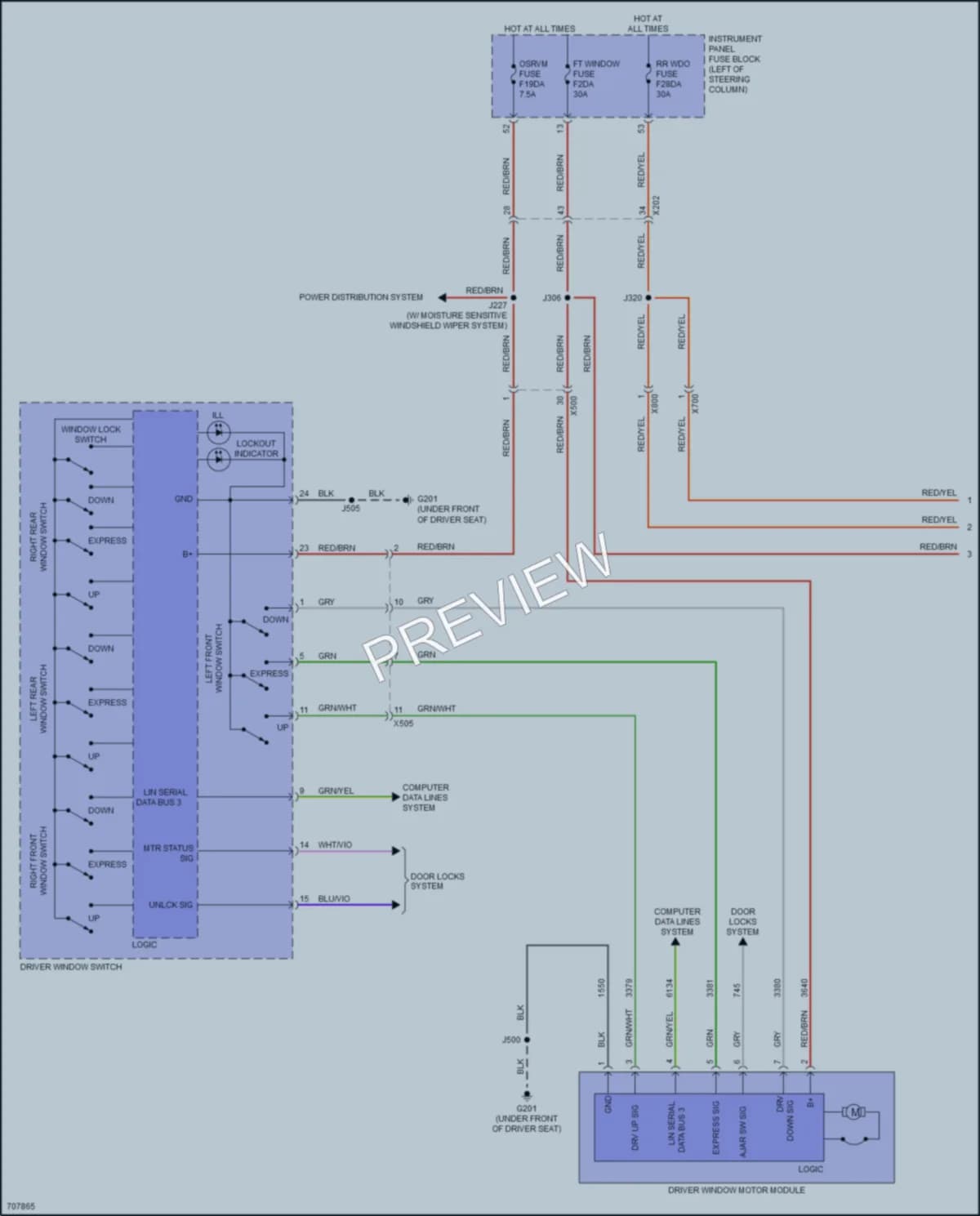 2020 GMC TerrainDenali Power Windows wiring diagram preview