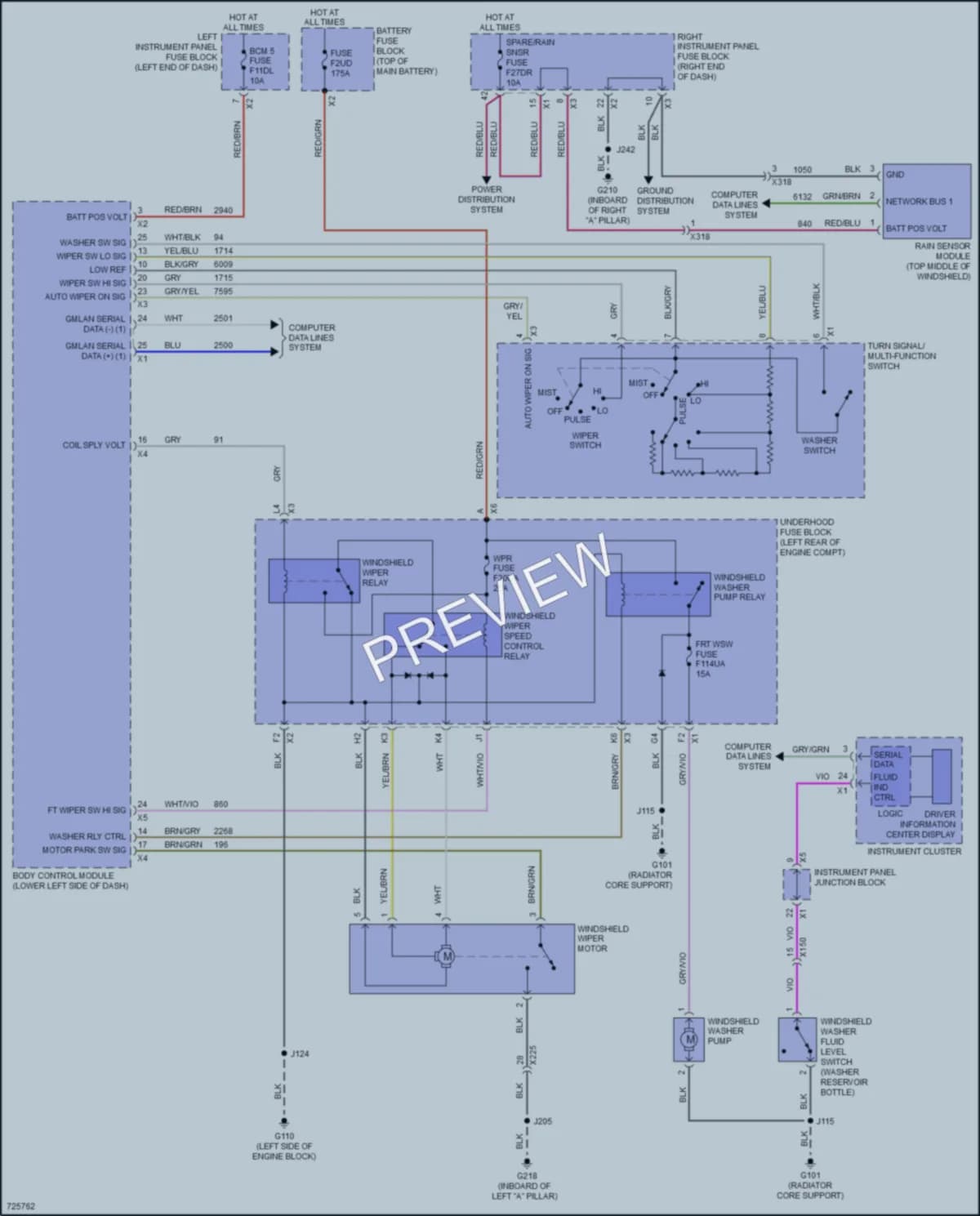 2020 GMC YukonXL Wiper Washer wiring diagram preview