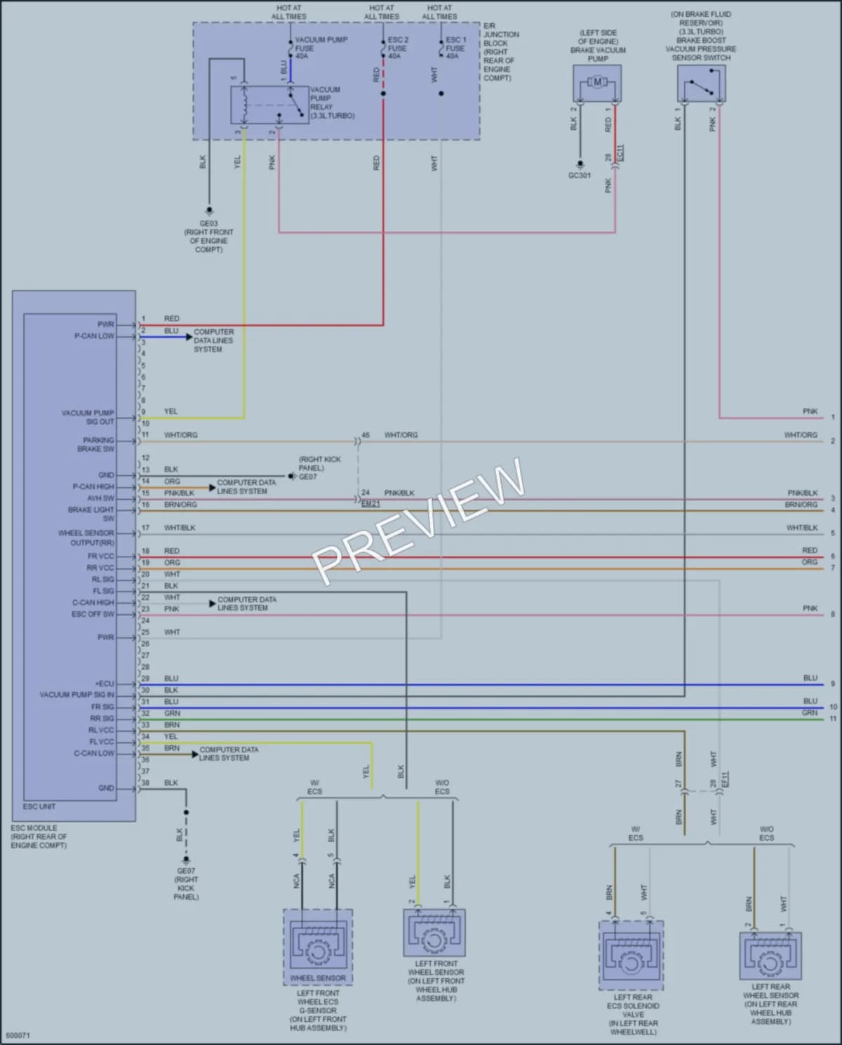 2020 Genesis G80 Anti Lock Brakes wiring diagram preview