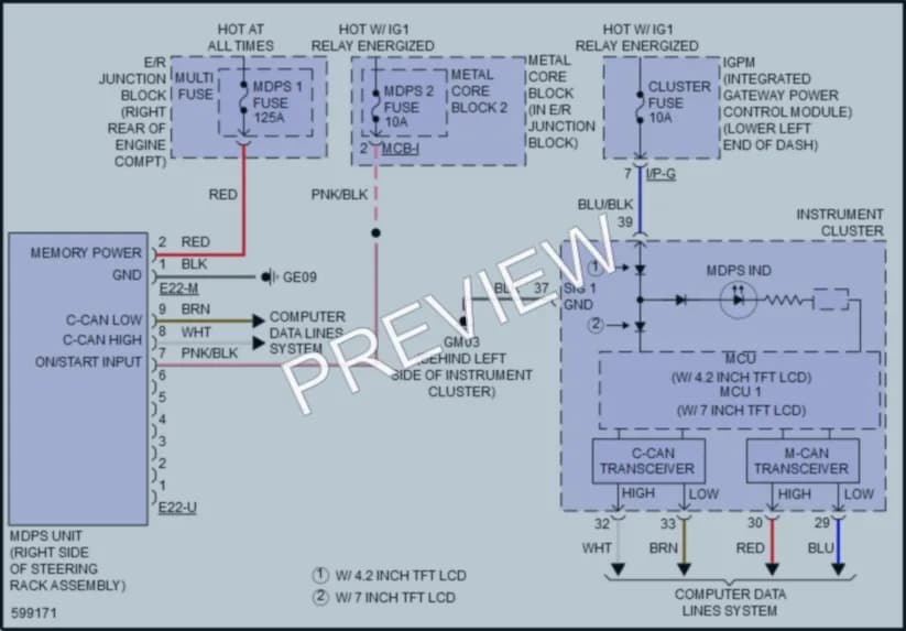 2020 Genesis G80 Electronic Power Steering wiring diagram preview