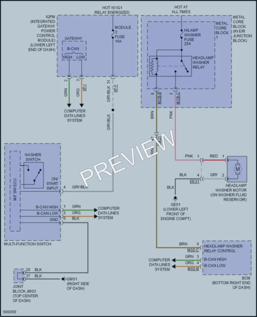 2020 Genesis G80 Wiper Washer wiring diagram preview