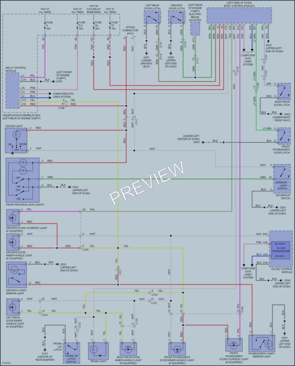 2020 Honda AccordHybrid Interior Lights wiring diagram preview