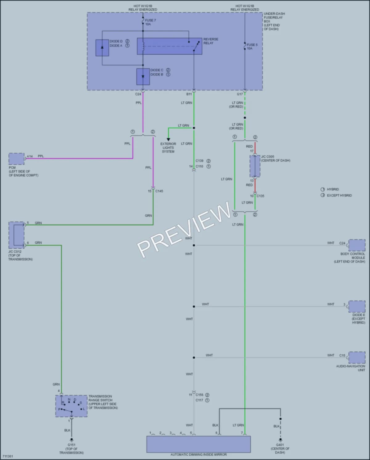 2020 Honda CRV Power Mirrors wiring diagram preview
