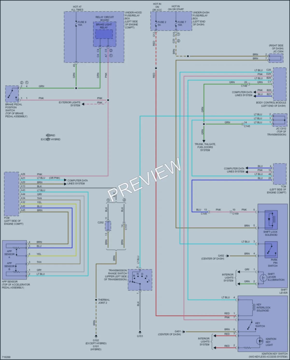 2020 Honda CRVHybrid Shift Interlock wiring diagram preview