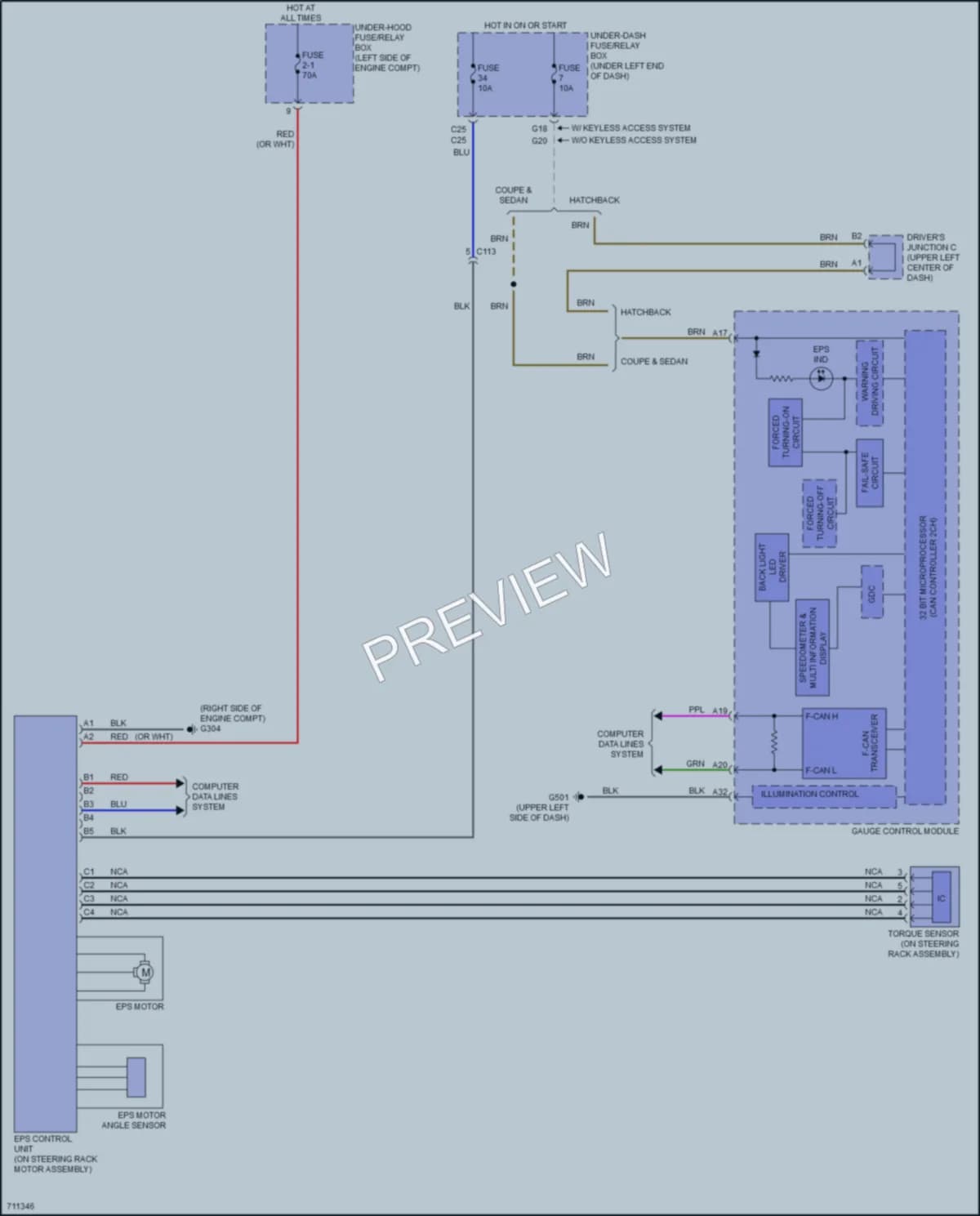 2020 Honda Civic Electronic Power Steering wiring diagram preview
