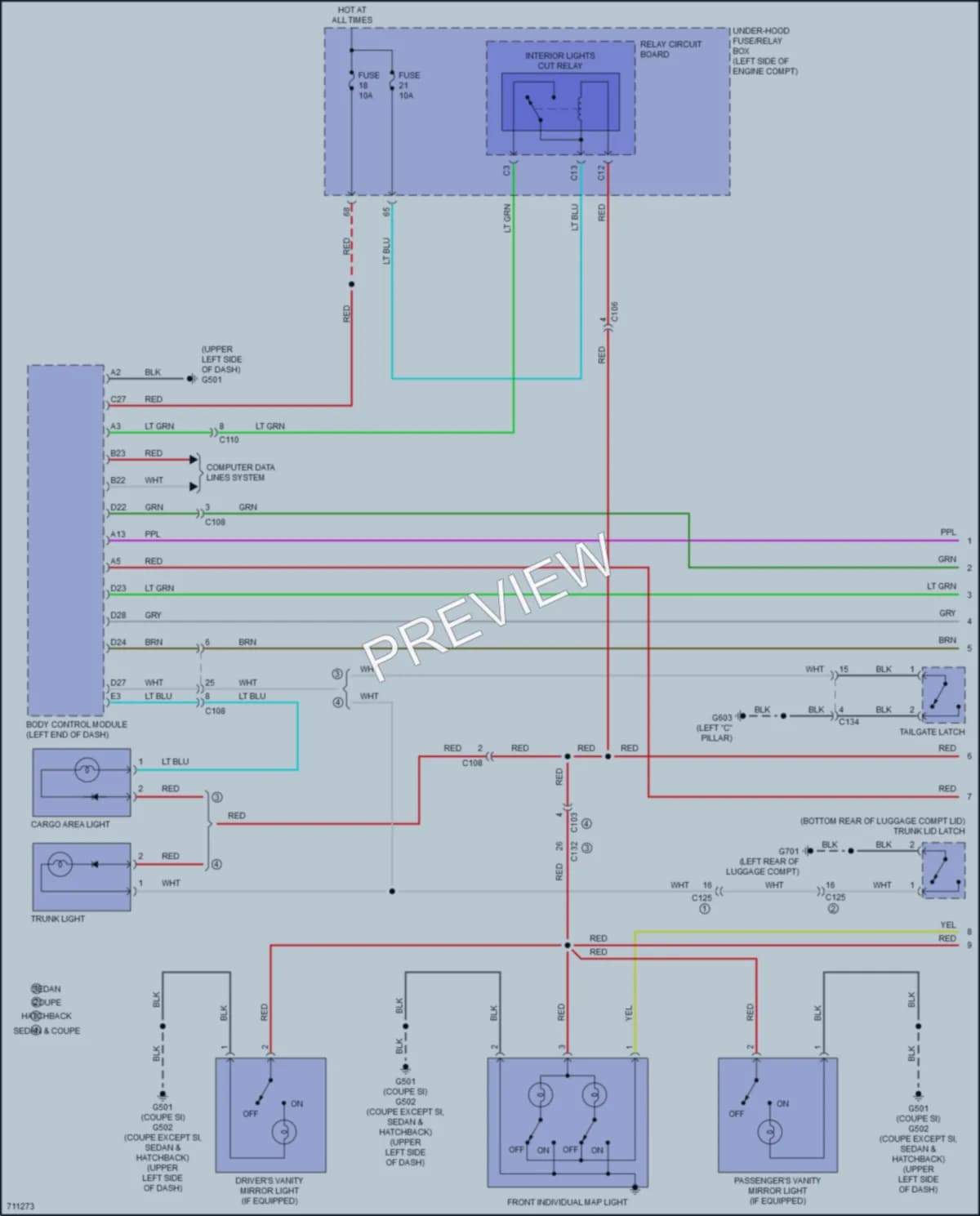 2020 Honda Civic Interior Lights wiring diagram preview