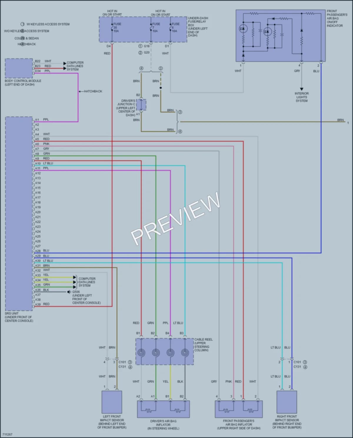 2020 Honda Civic Supplemental Restraints wiring diagram preview