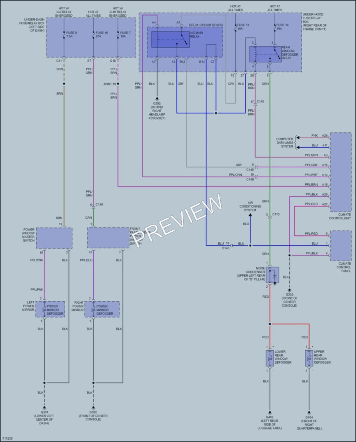 2020 Honda ClarityPlugIn Defoggers wiring diagram preview