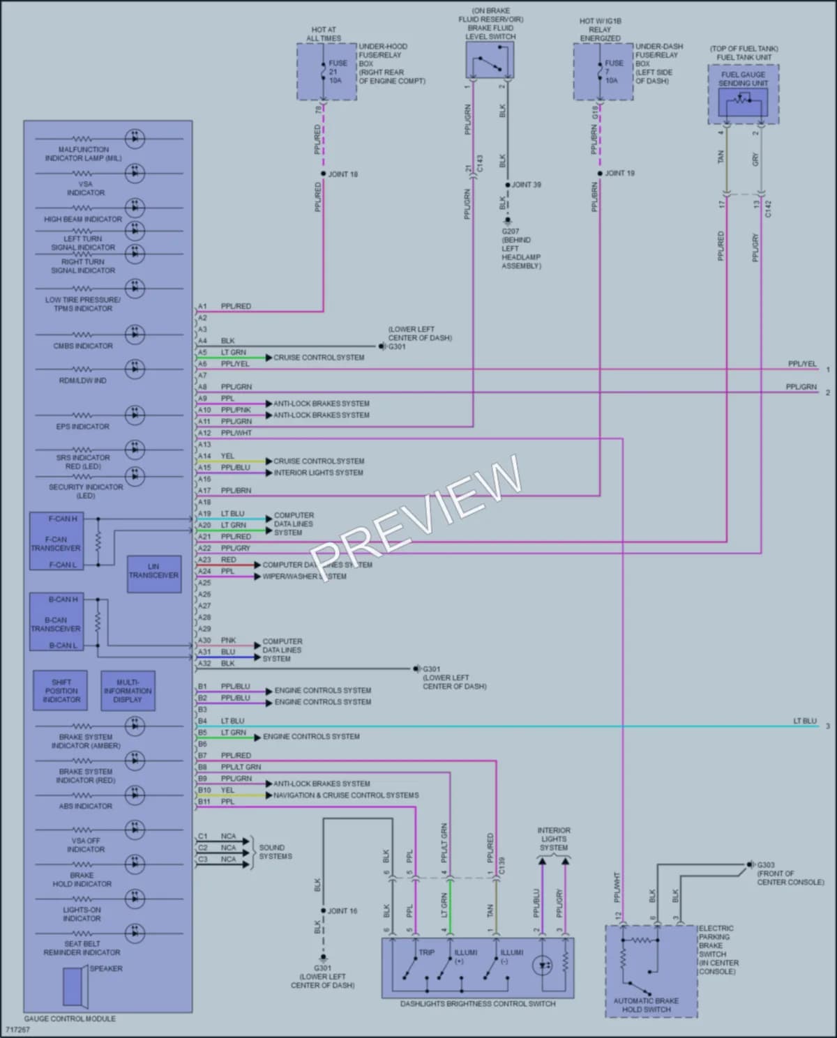 2020 Honda ClarityPlugIn Instrument Cluster wiring diagram preview