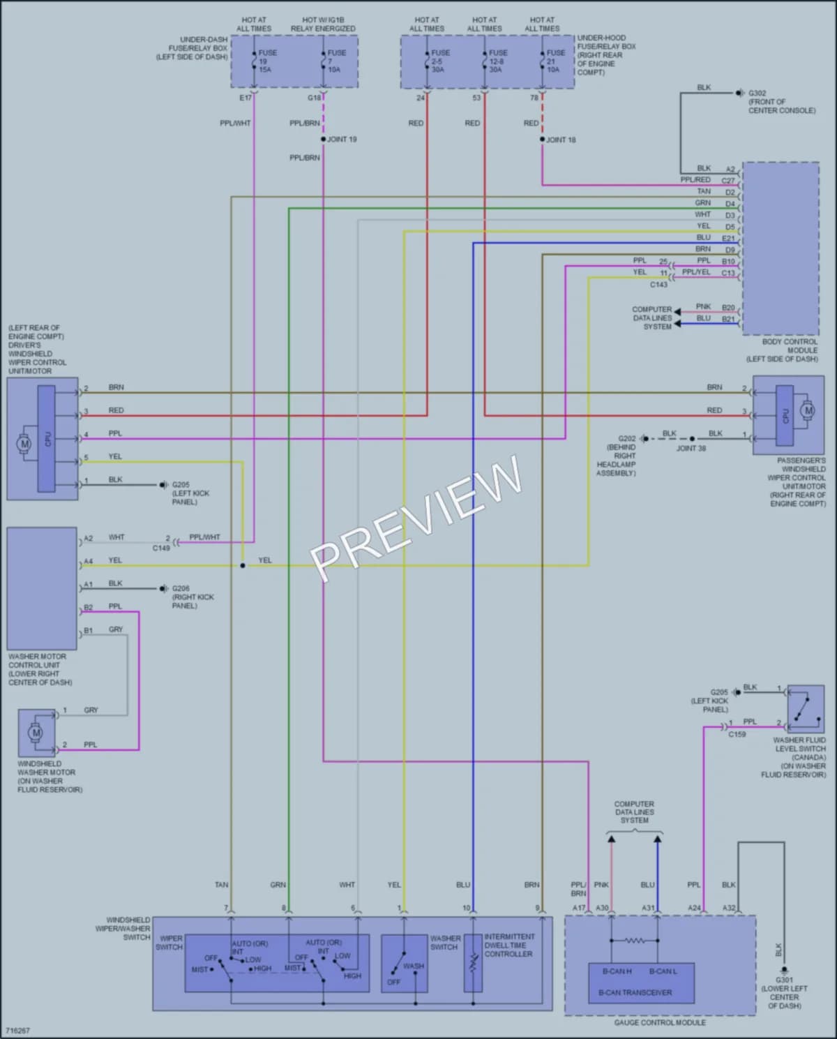 2020 Honda ClarityPlugIn Wiper Washer wiring diagram preview