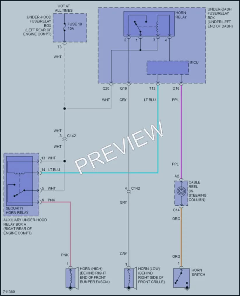 2020 Honda Fit Horn wiring diagram preview