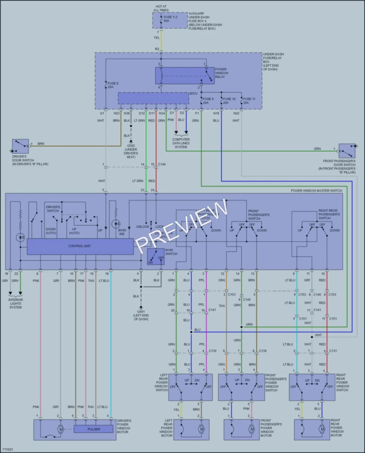 2020 Honda HRV Power Windows wiring diagram preview
