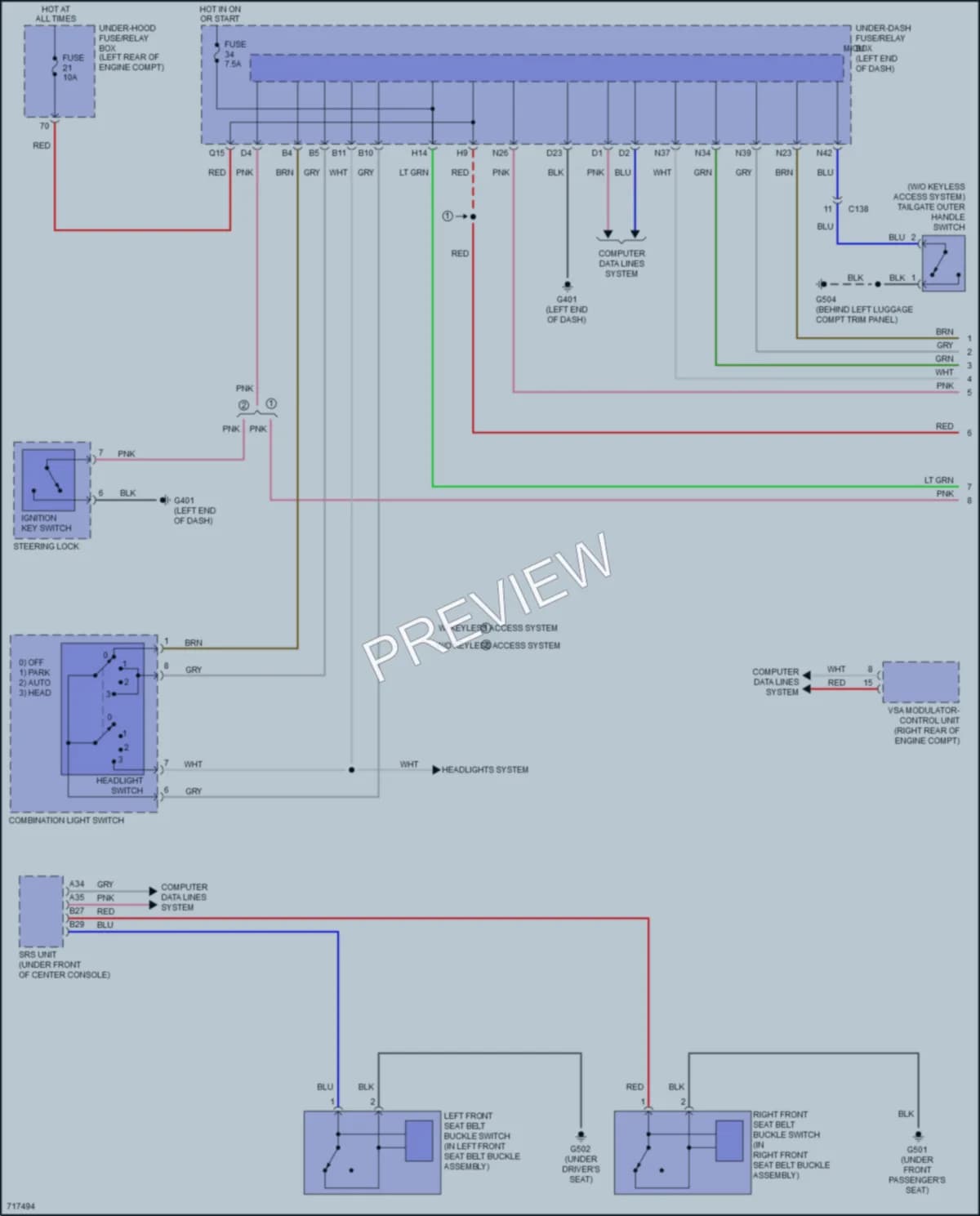 2020 Honda HRV Warning Systems wiring diagram preview