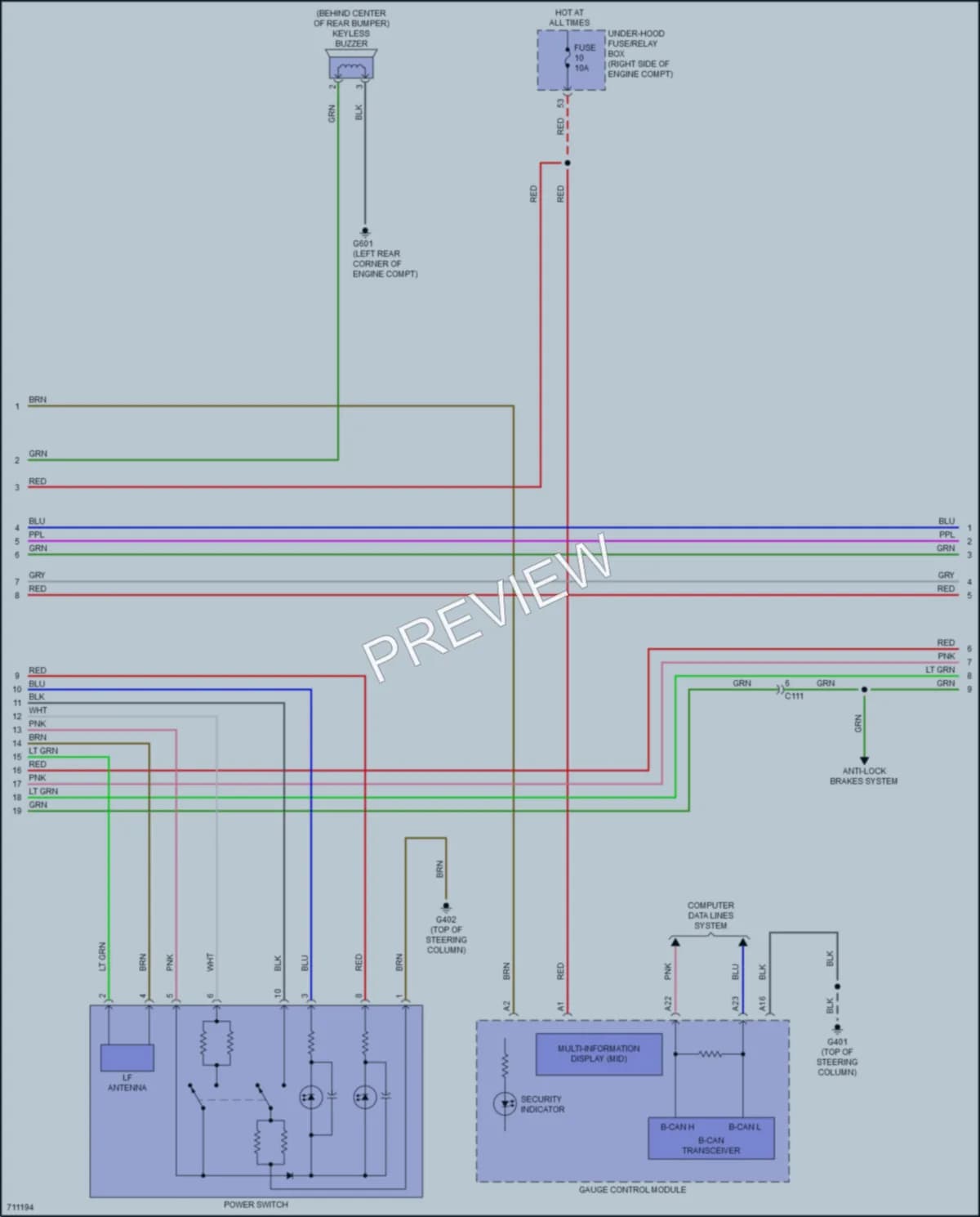 2020 Honda Insight Anti Theft wiring diagram preview