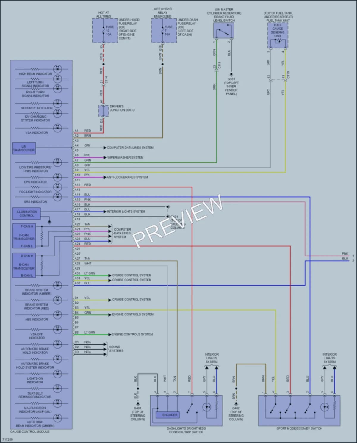 2020 Honda Insight Instrument Cluster wiring diagram preview