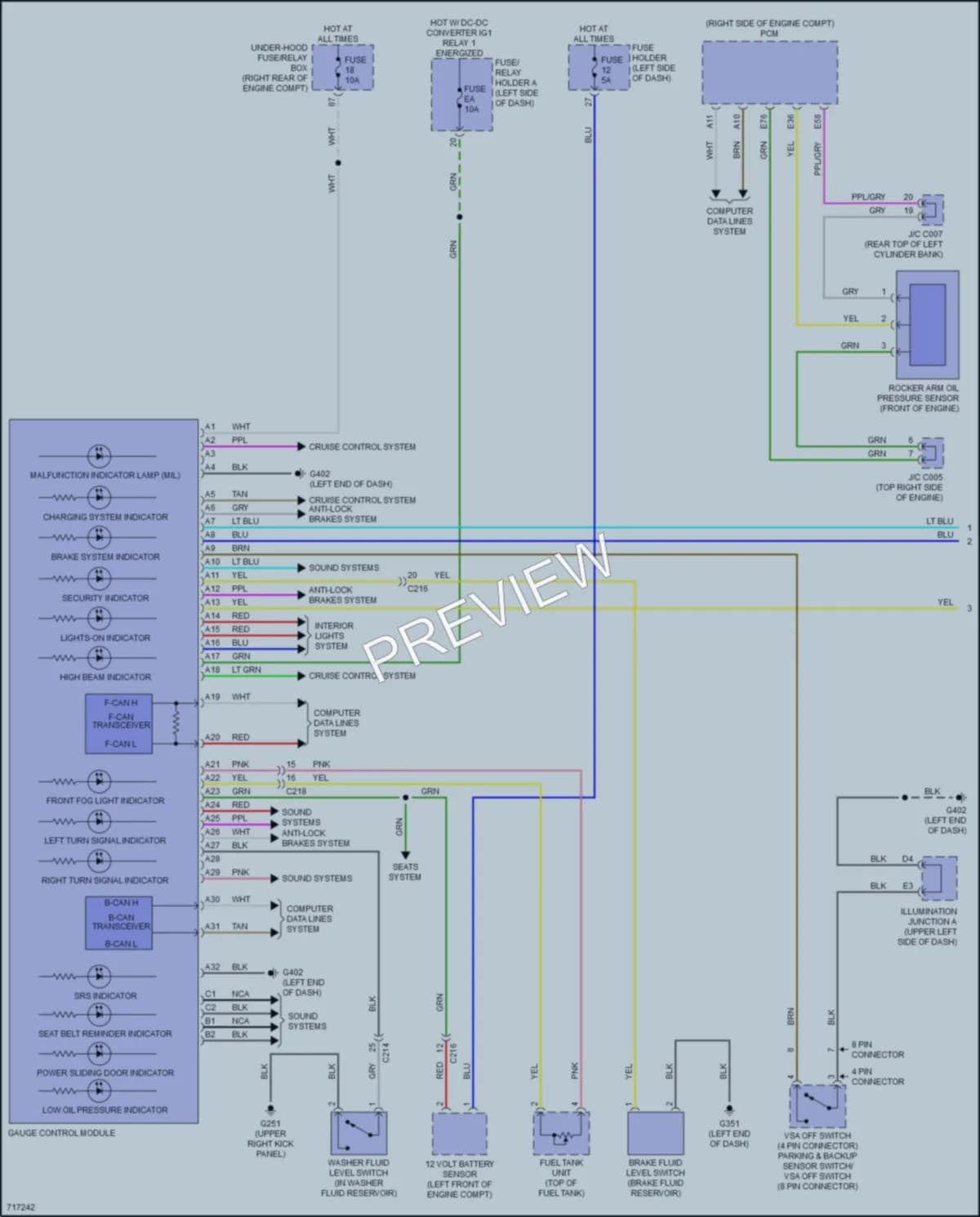 2020 Honda Odyssey Instrument Cluster wiring diagram preview