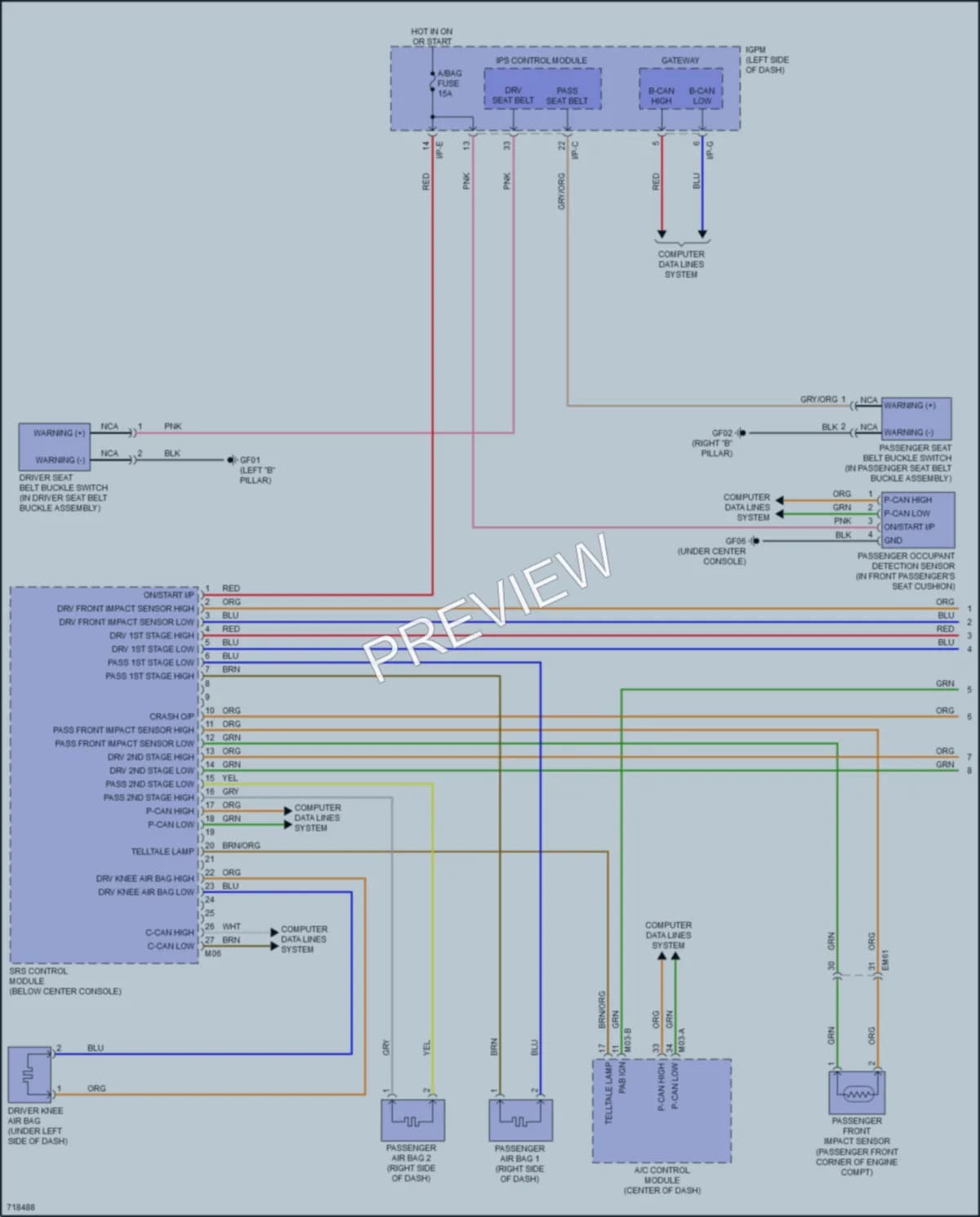 2020 Hyundai IoniqHybrid Supplemental Restraints wiring diagram preview