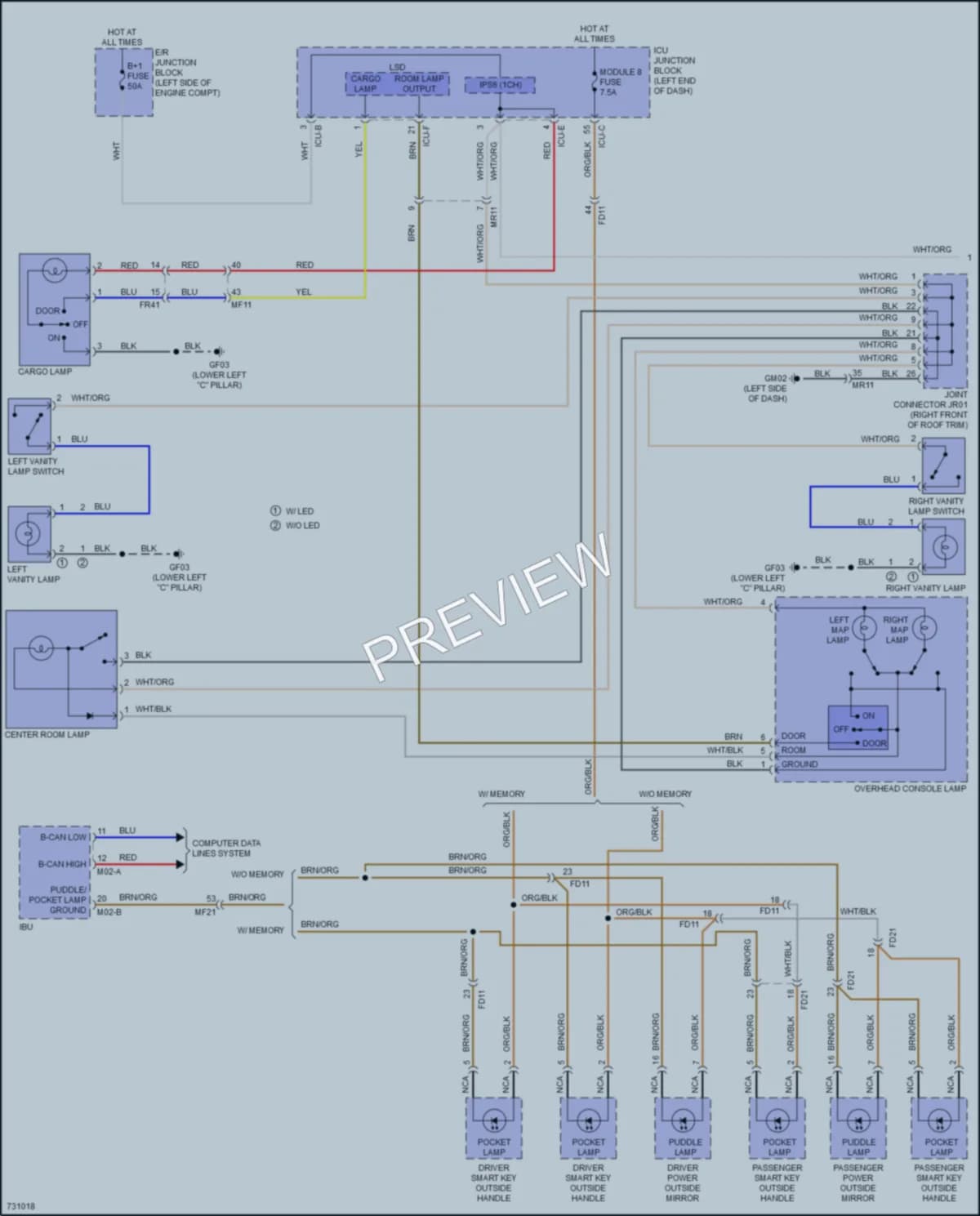 2020 Hyundai Palisade Interior Lights wiring diagram preview