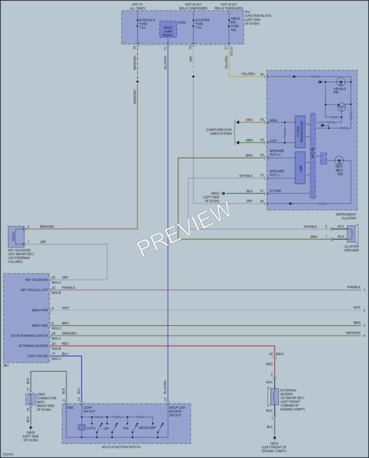 2020 Hyundai Palisade Warning Systems wiring diagram preview
