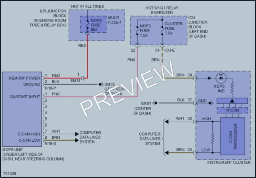 2020 Hyundai Sonata Electronic Power Steering wiring diagram preview
