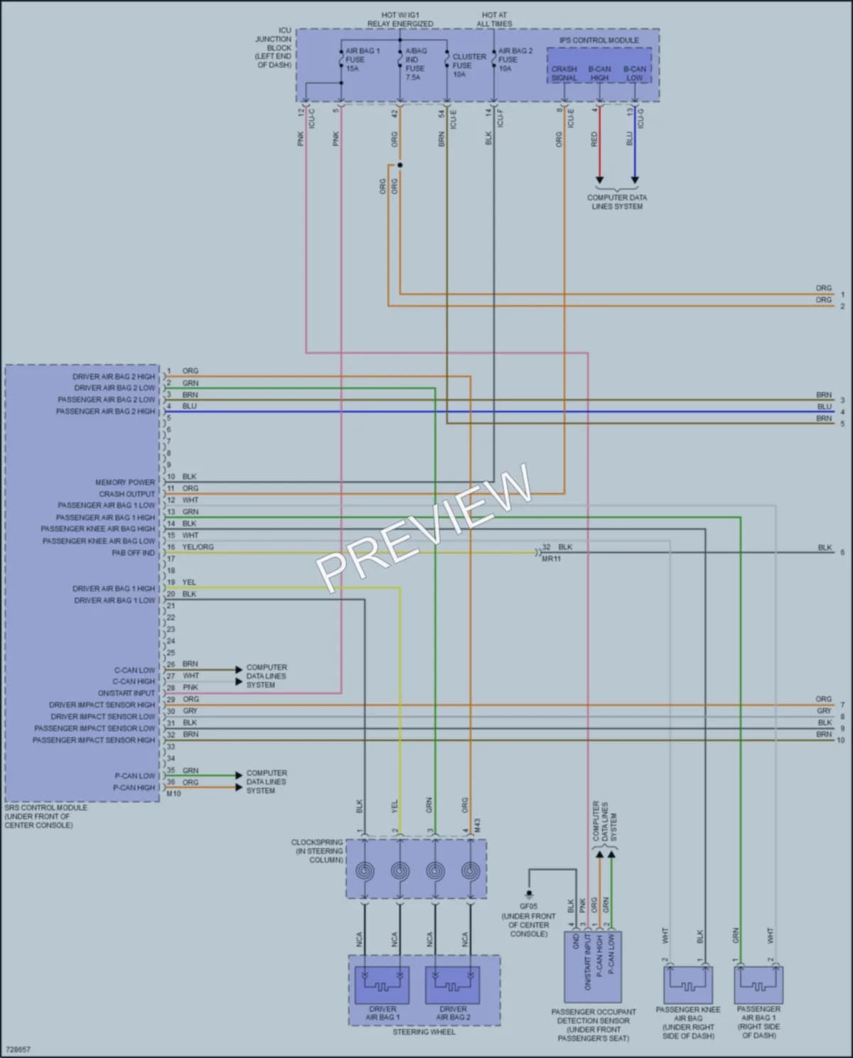 2020 Hyundai SonataHybrid Supplemental Restraints wiring diagram preview