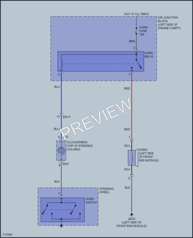 2020 Hyundai Venue Horn wiring diagram preview