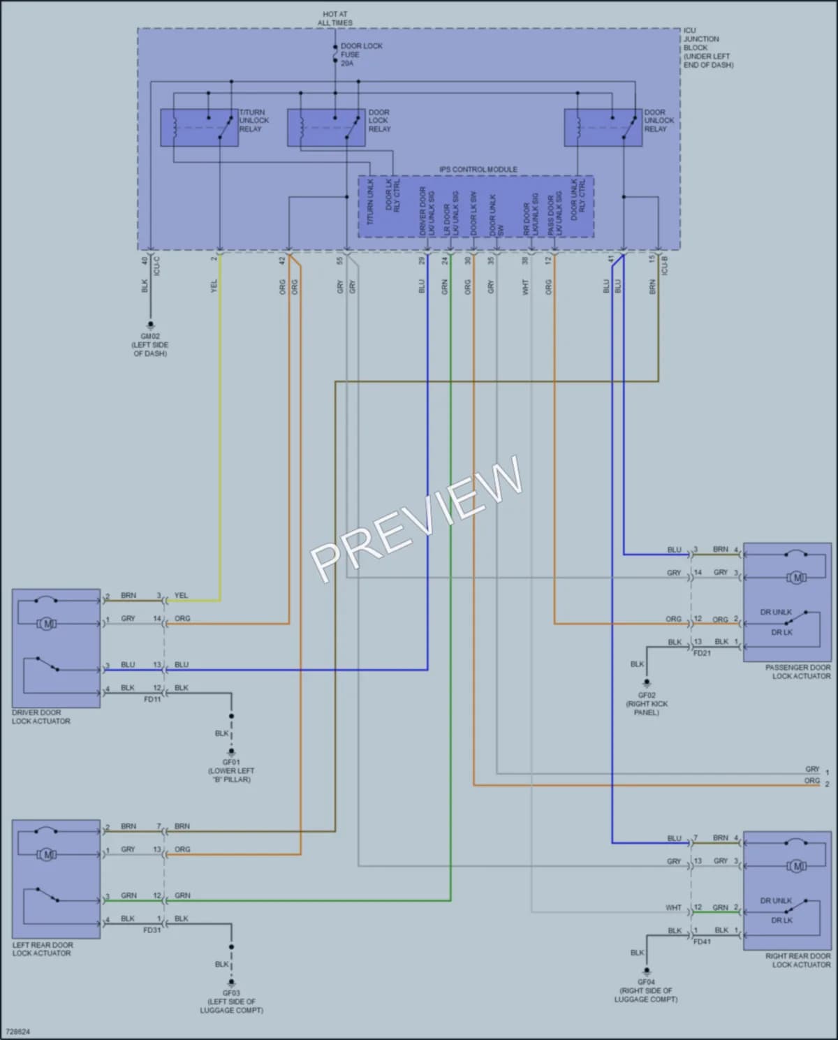 2020 Hyundai Venue Power Door Locks wiring diagram preview