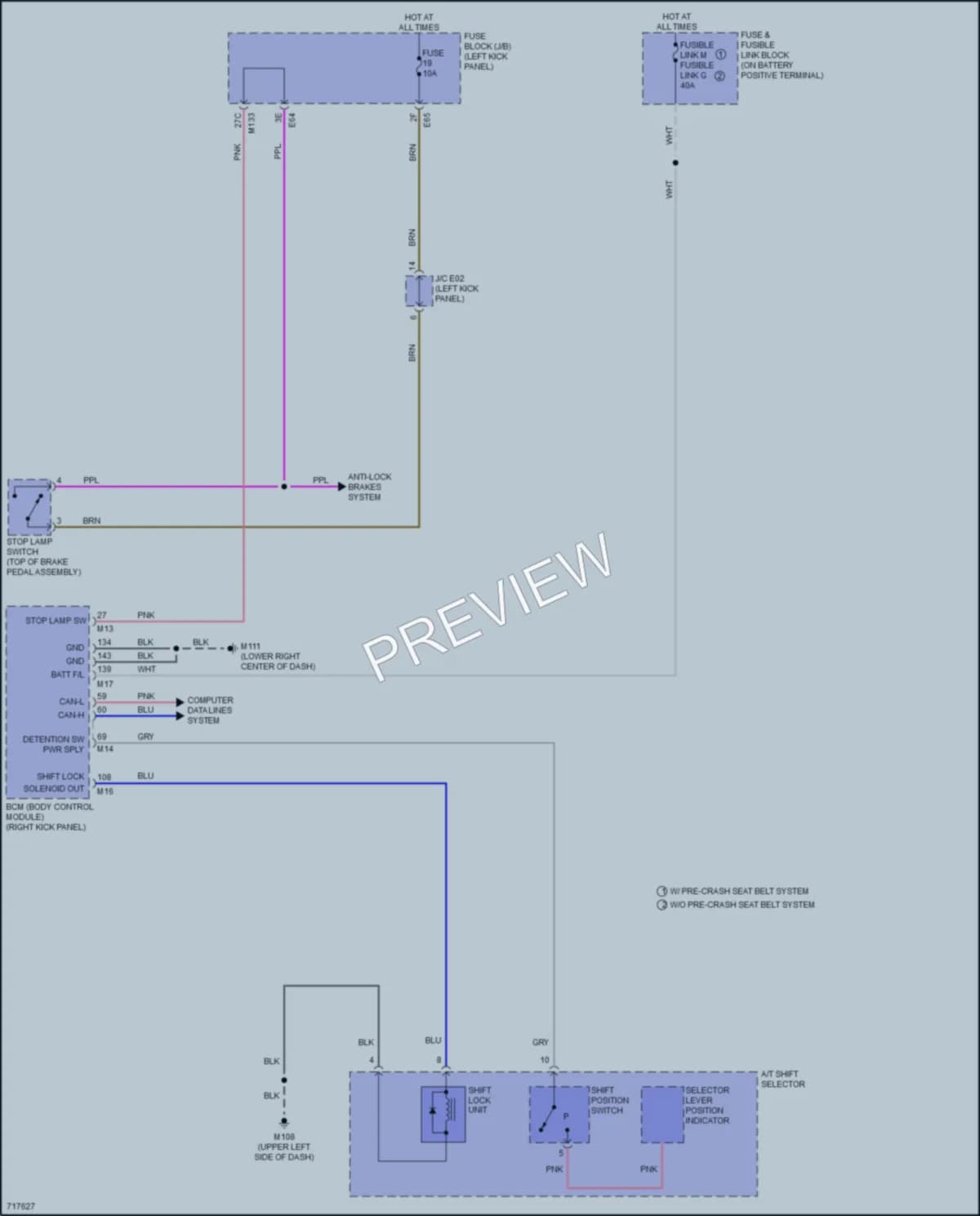 2020 Infiniti Q50 Shift Interlock wiring diagram preview