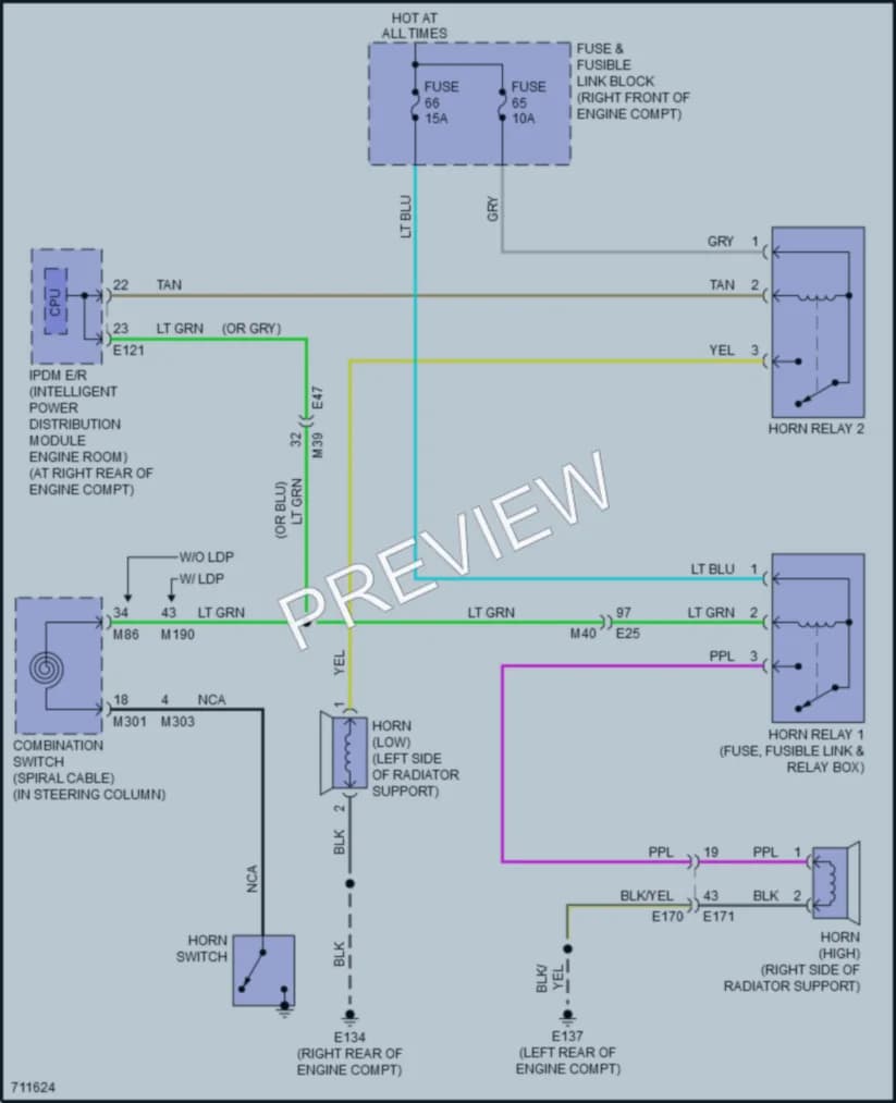 2020 Infiniti Q60 Horn wiring diagram preview