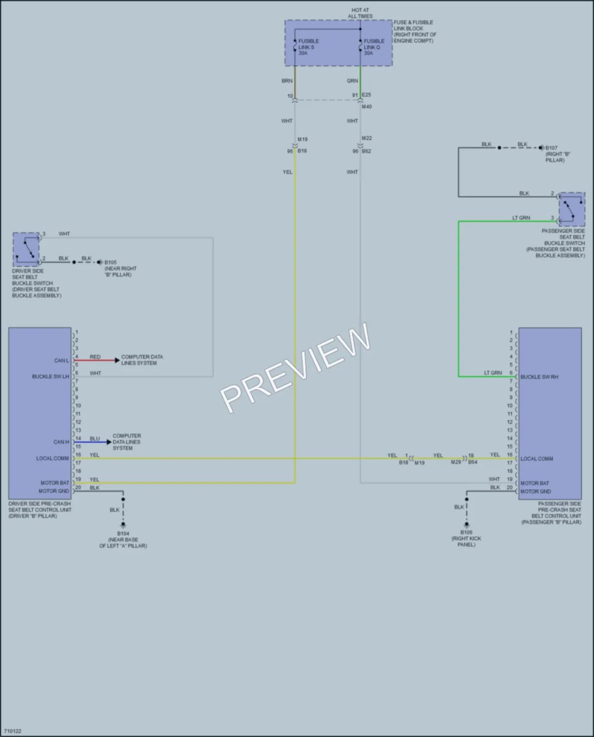 2020 Infiniti Q60 Passive Restraints wiring diagram preview