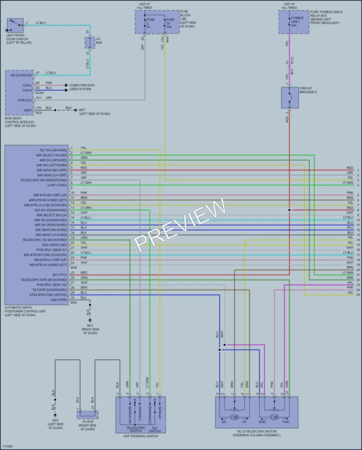 2020 Infiniti QX50 Memory Systems wiring diagram preview