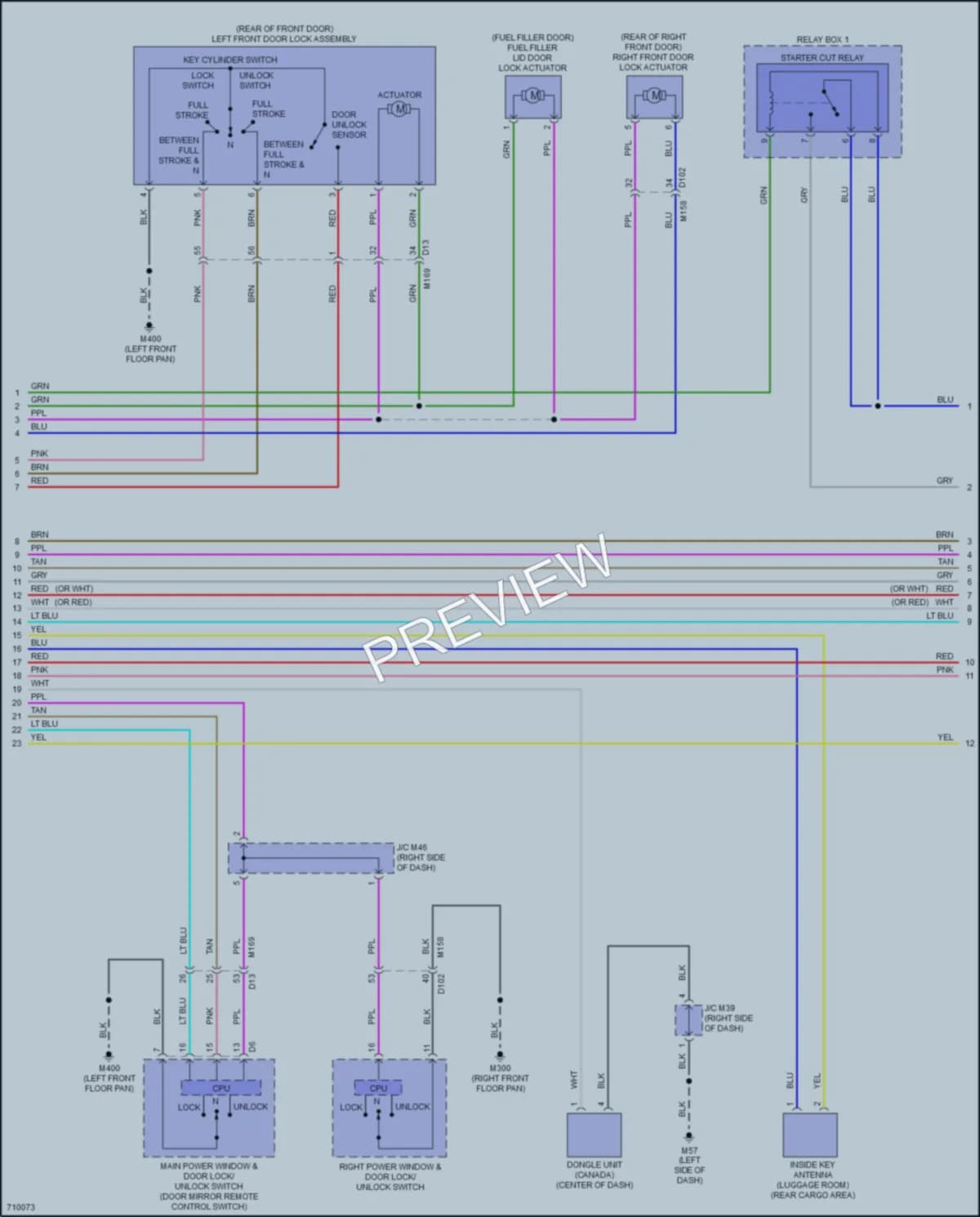 2020 Infiniti QX50 Power Door Locks wiring diagram preview