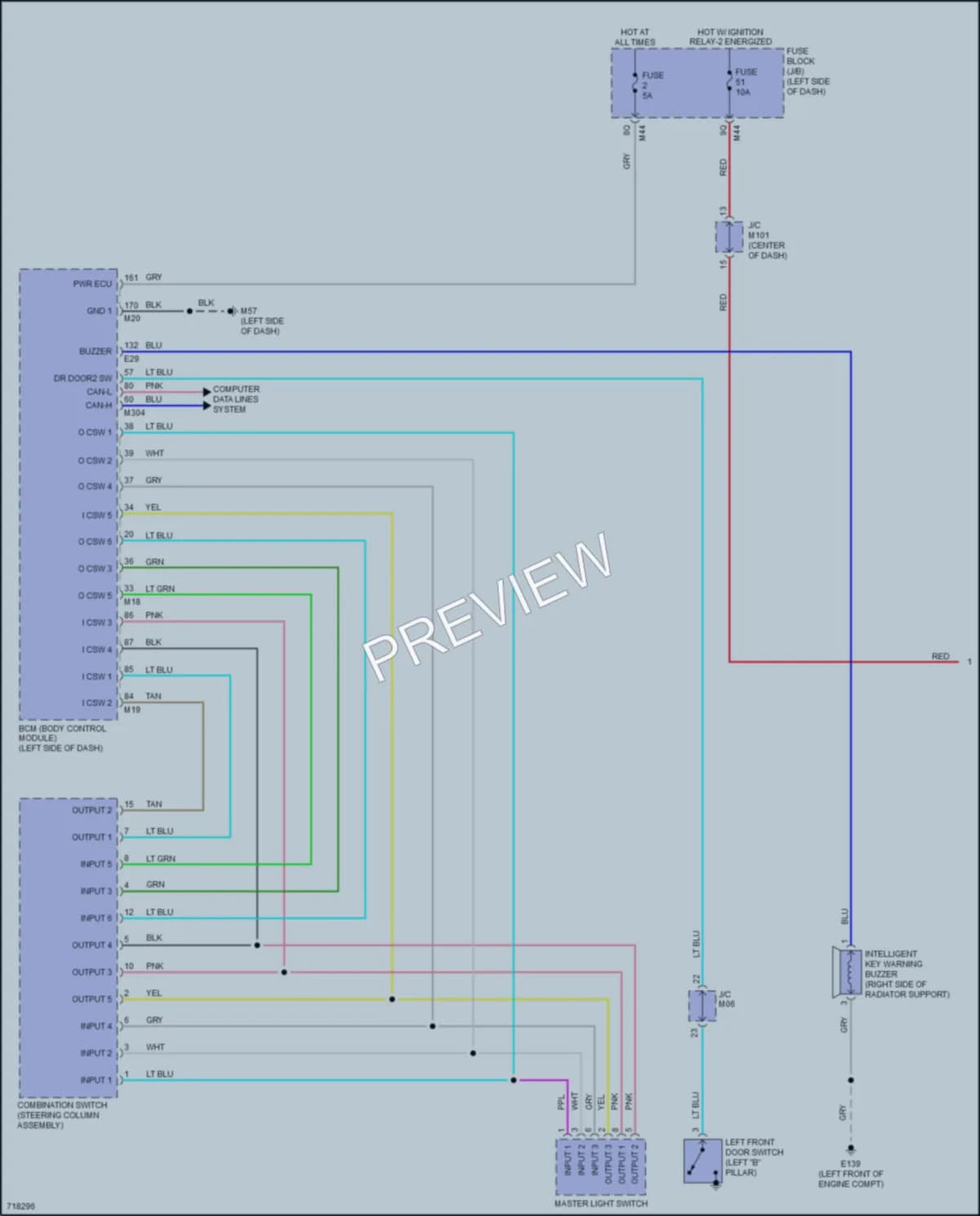 2020 Infiniti QX50 Warning Systems wiring diagram preview